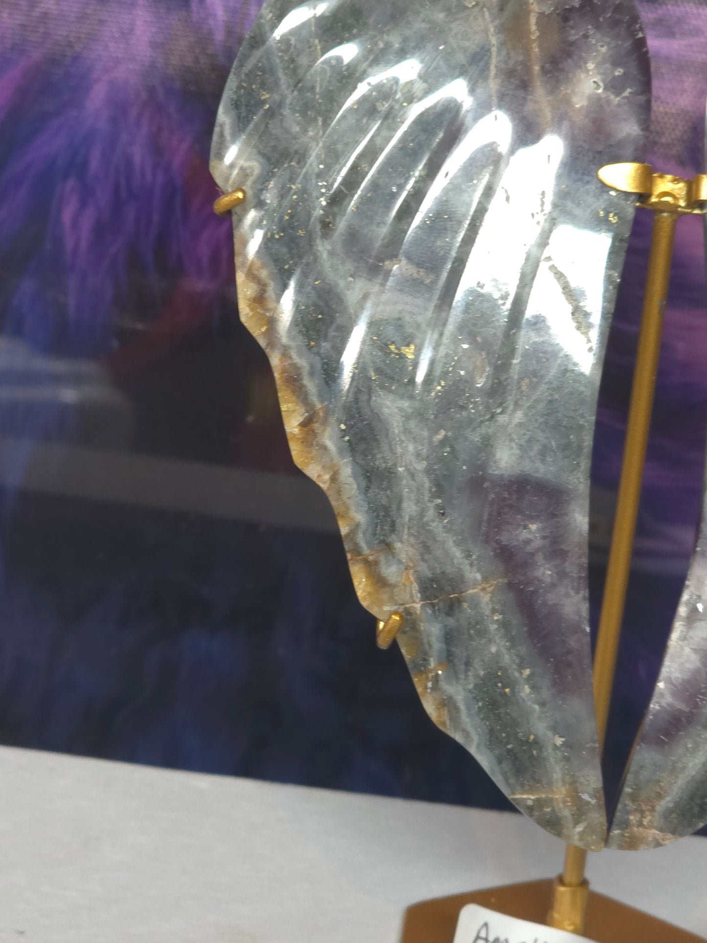Purple and blue chalcodony angel wings Indonesia
