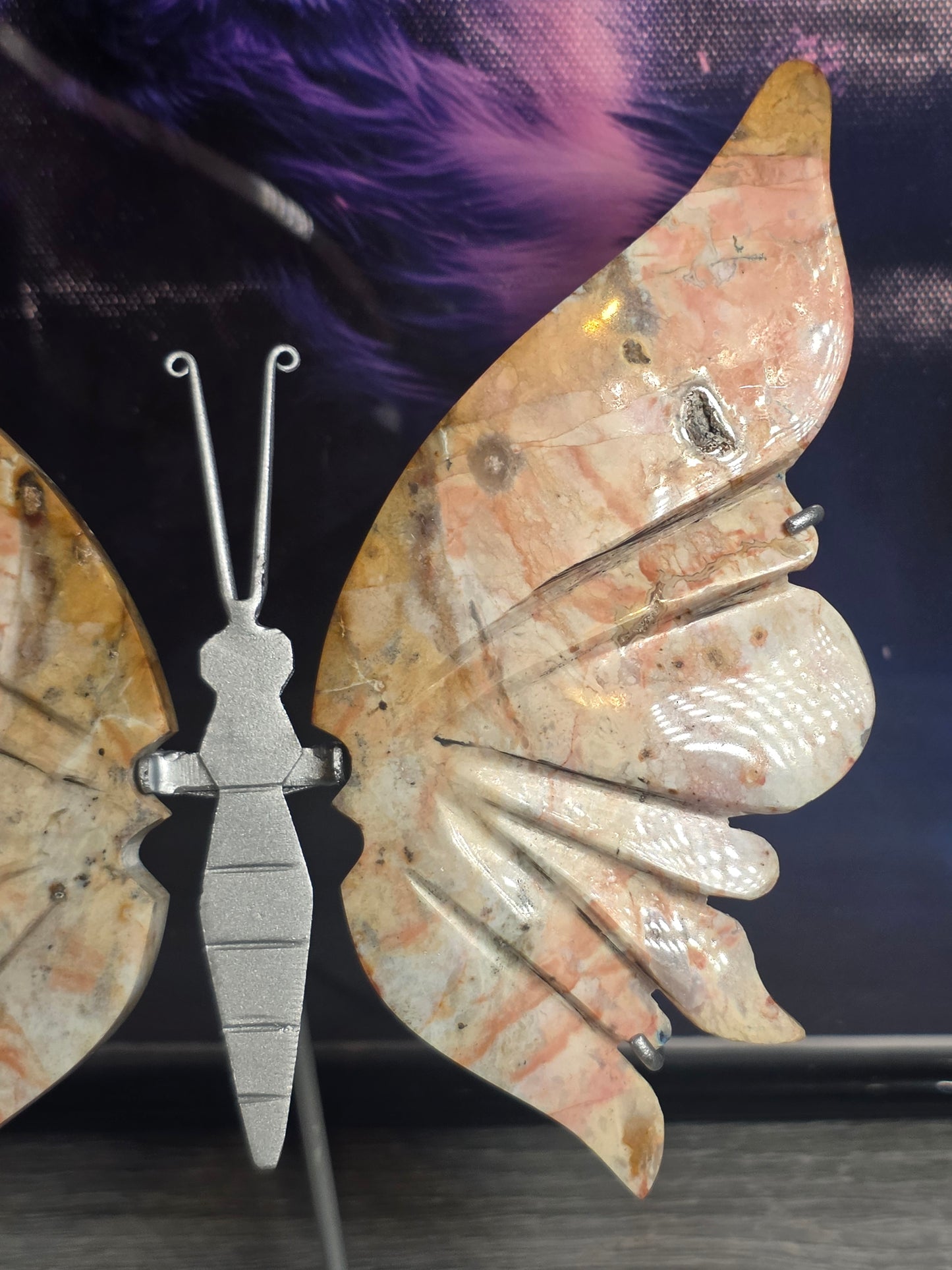 Indonesia pink sakura agate butterflt wings