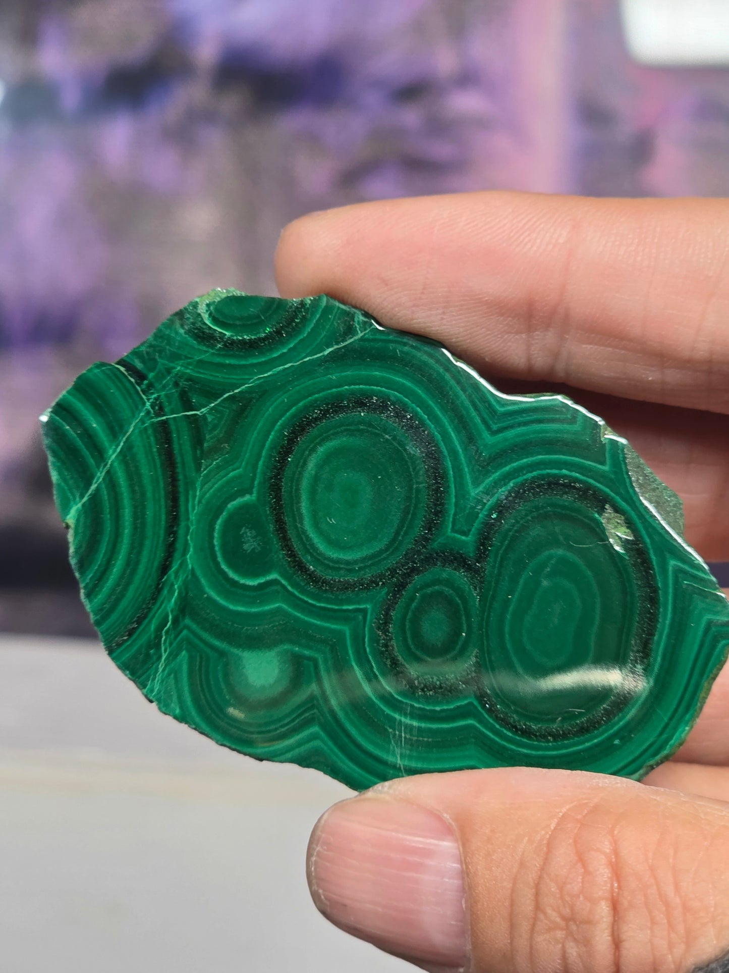 Polished malachite slab 2