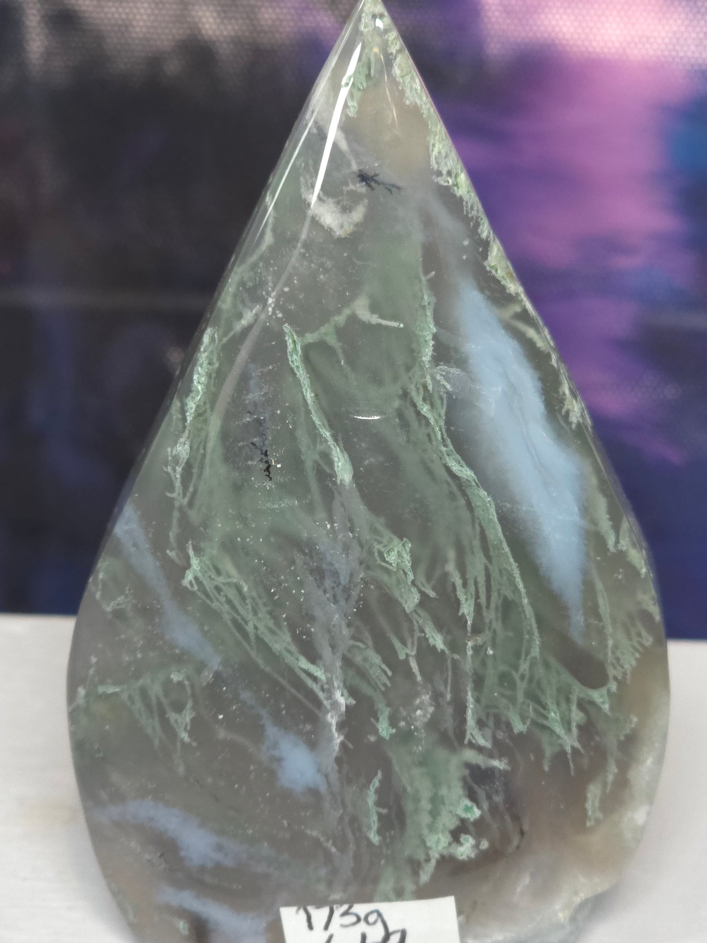 Moss agate teardrop 2