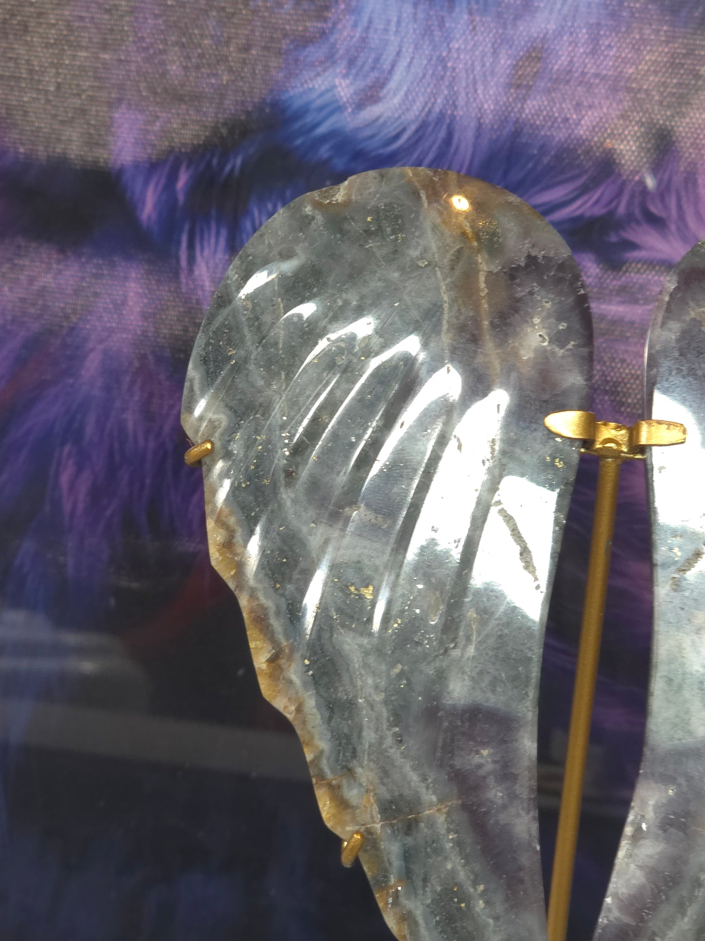 Purple and blue chalcodony angel wings Indonesia
