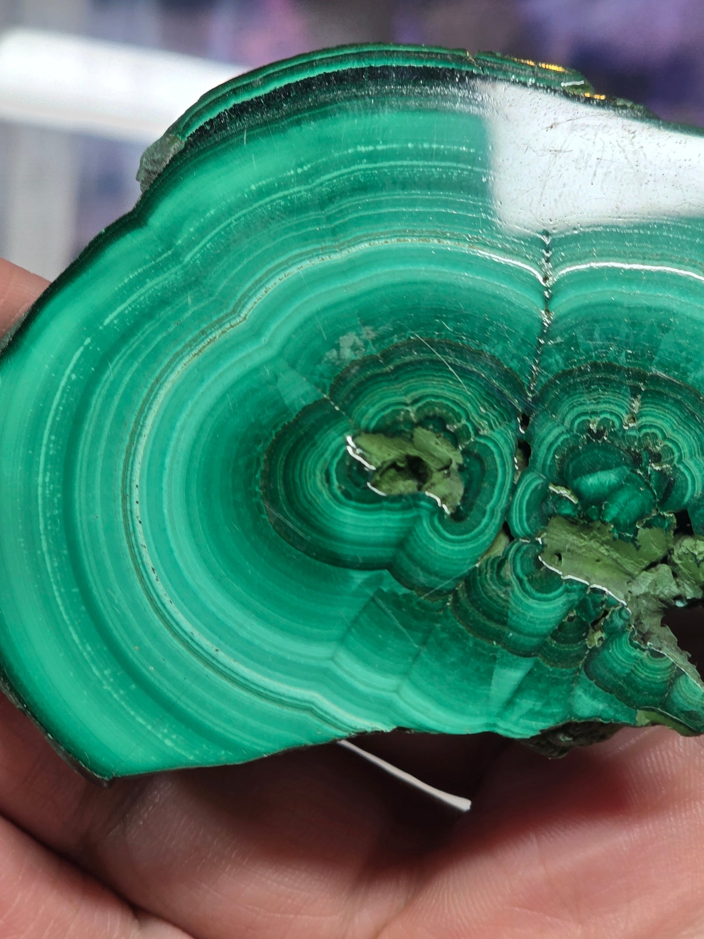 Polished malachite slab 6