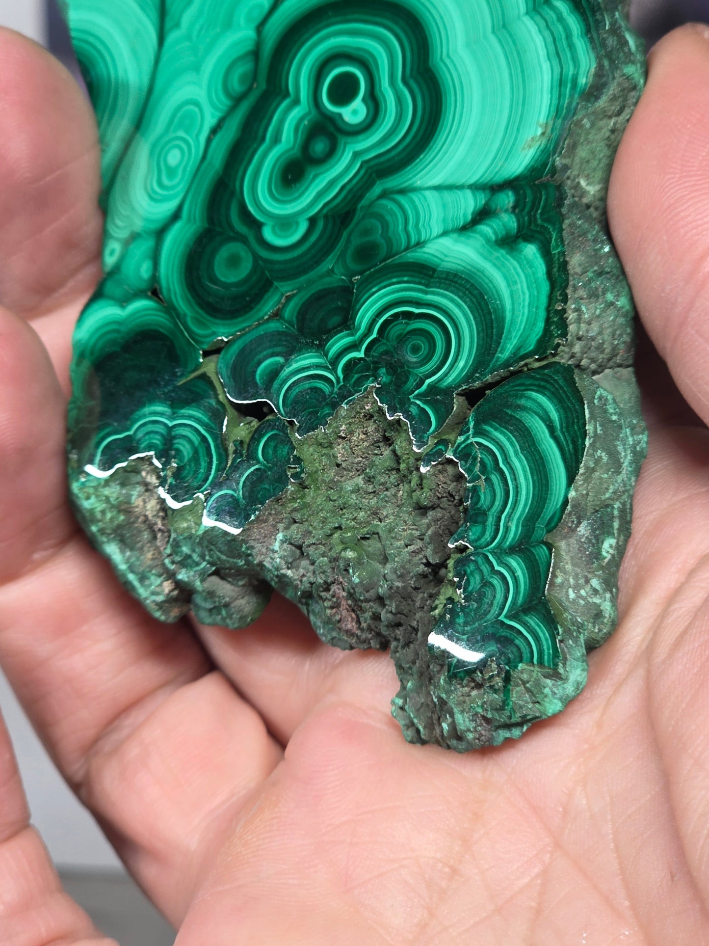 Polished malachite slab 8