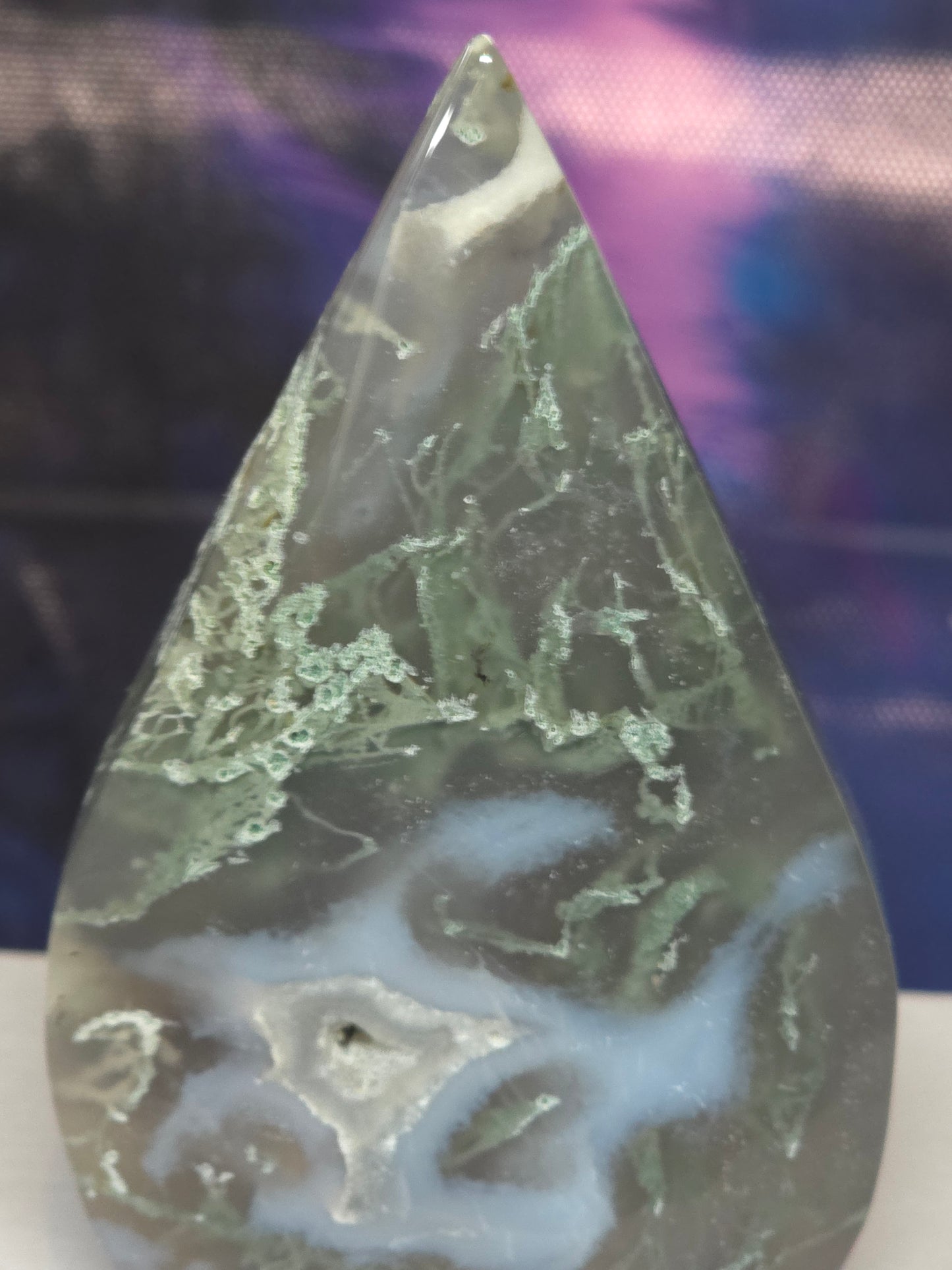 Moss agate teardrop 2