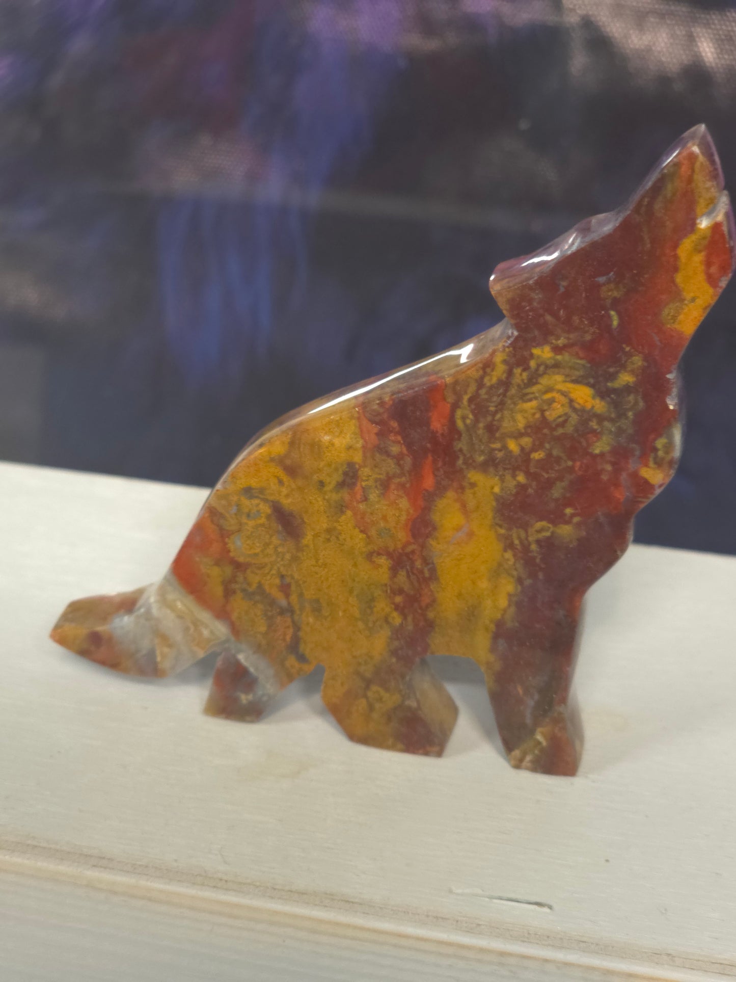 Jasper Indonesia hand carved wolf