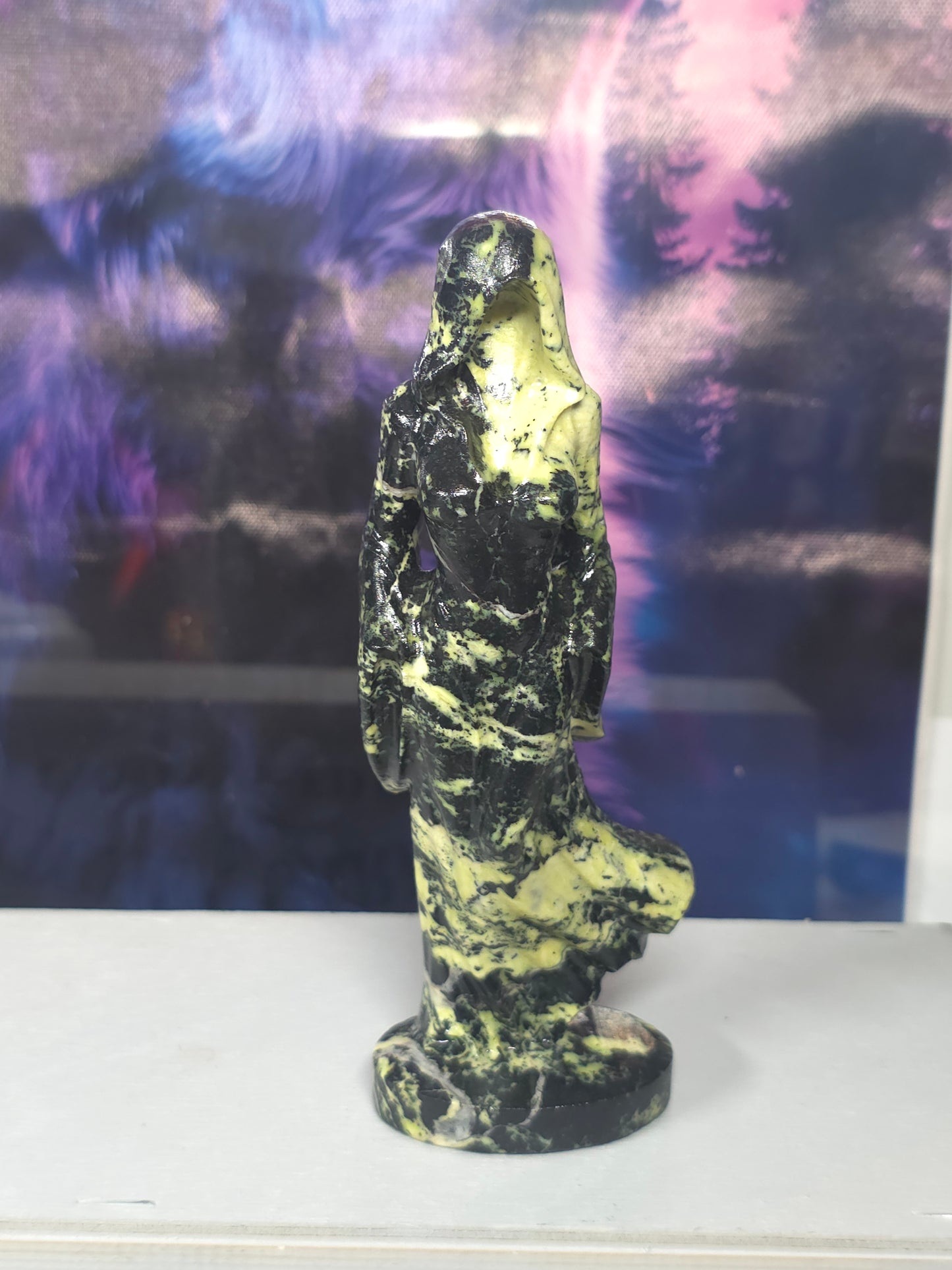 Green opal ghost ladies carved