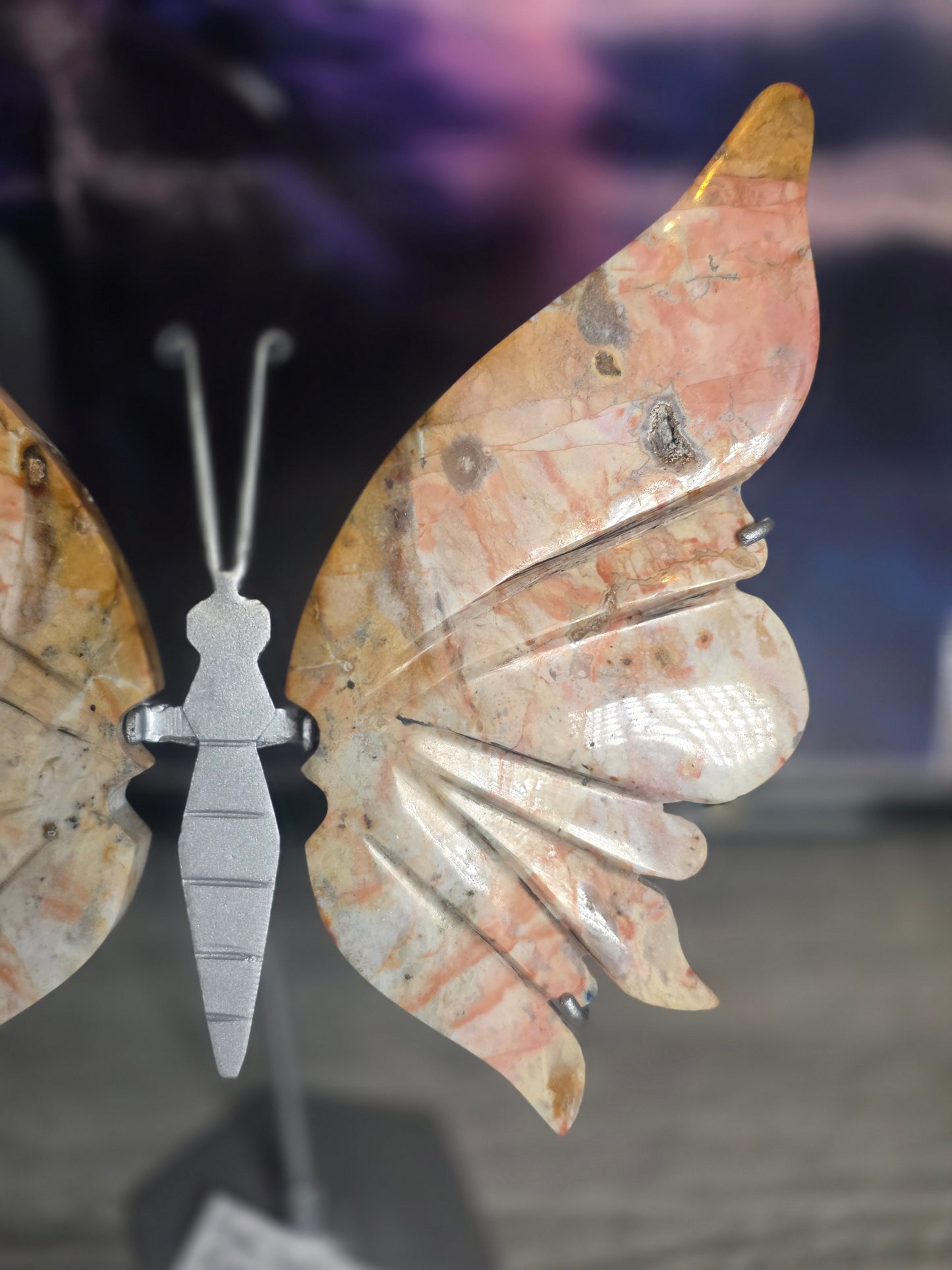 Indonesia pink sakura agate butterflt wings