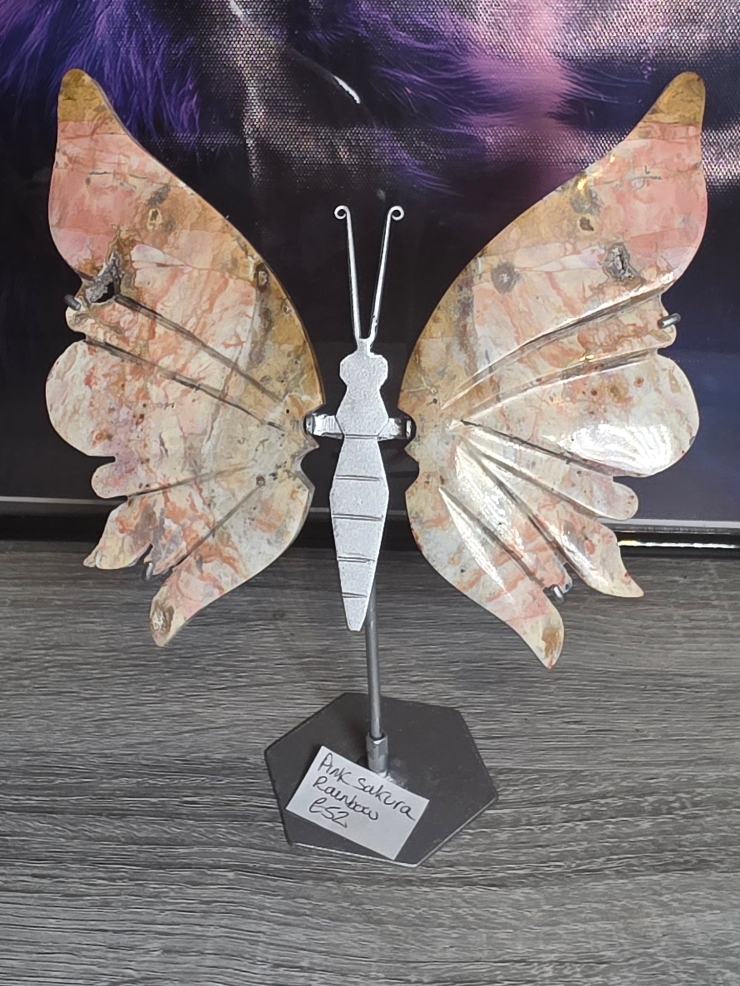 Indonesia pink sakura agate butterflt wings