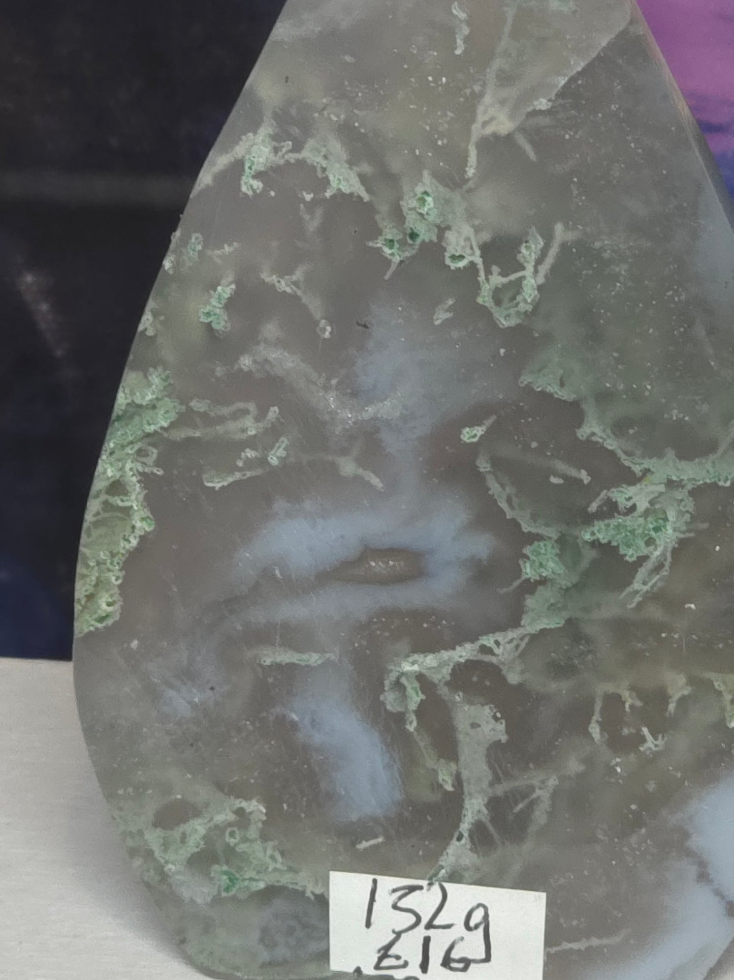 Moss agate teardrop