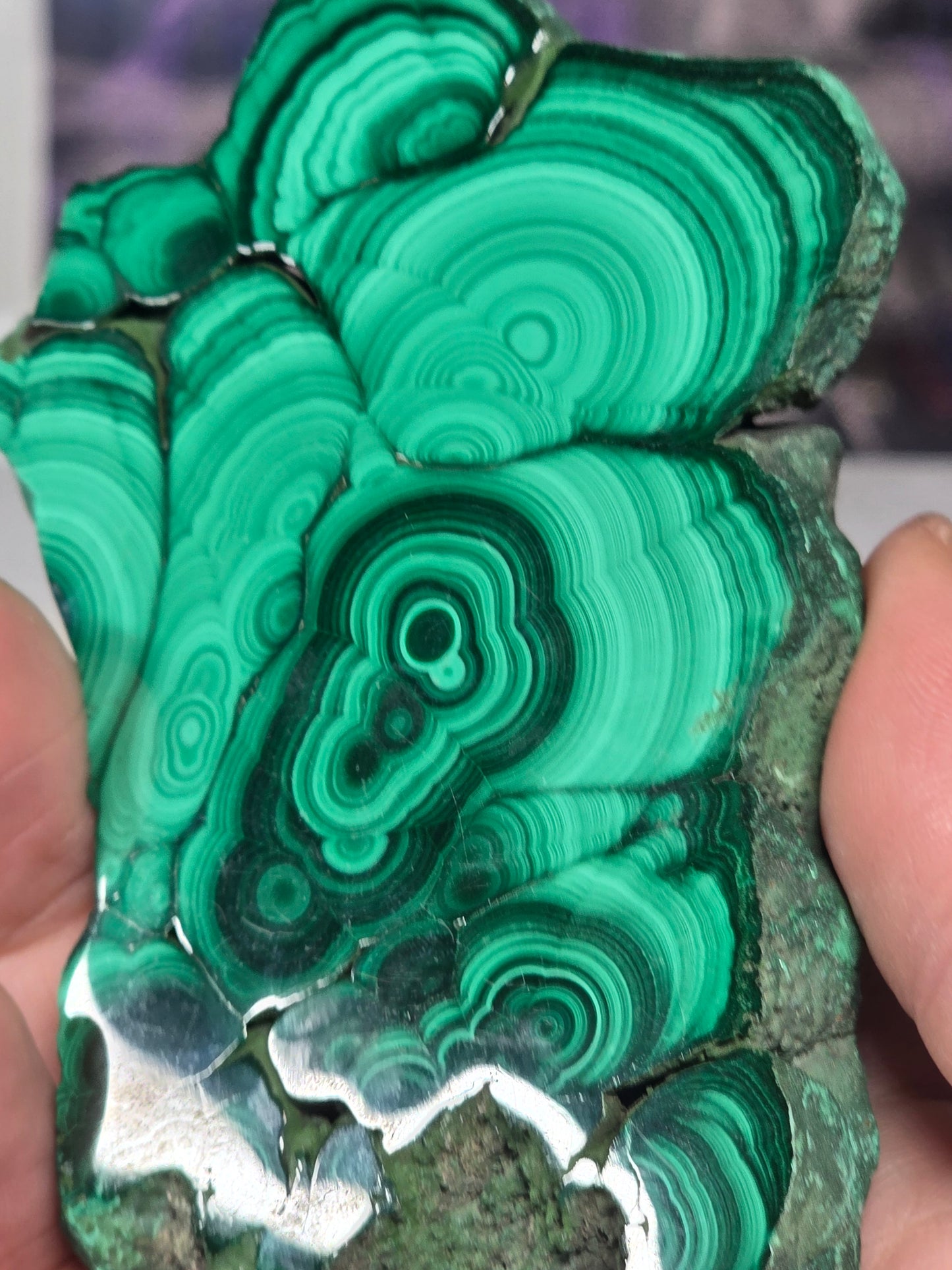 Polished malachite slab 8