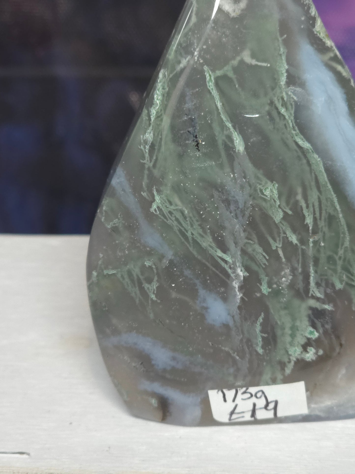Moss agate teardrop 2