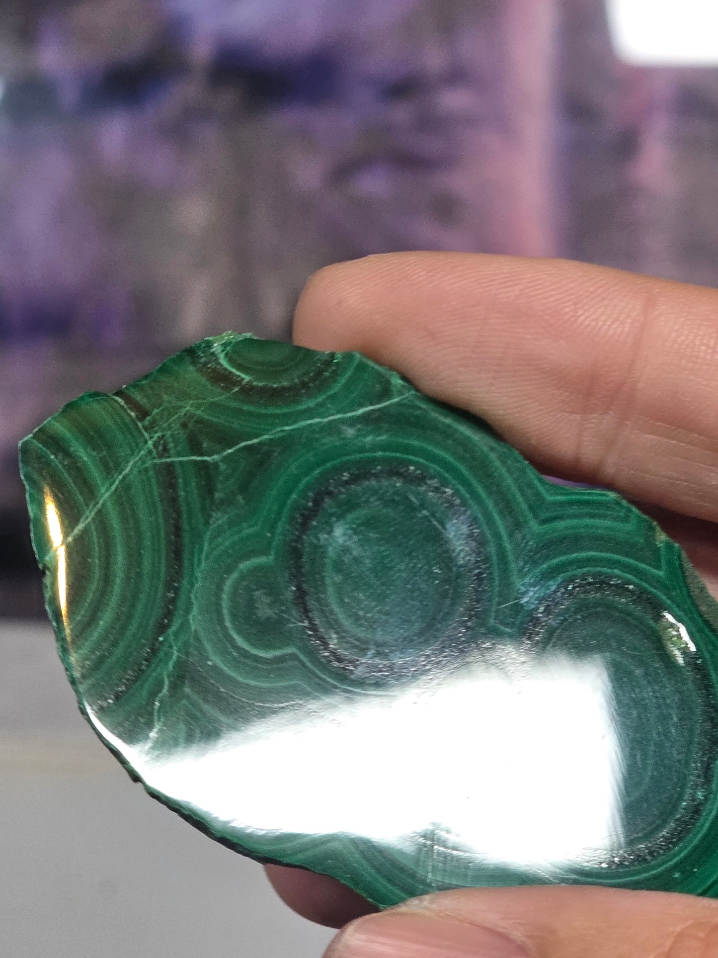 Polished malachite slab 2