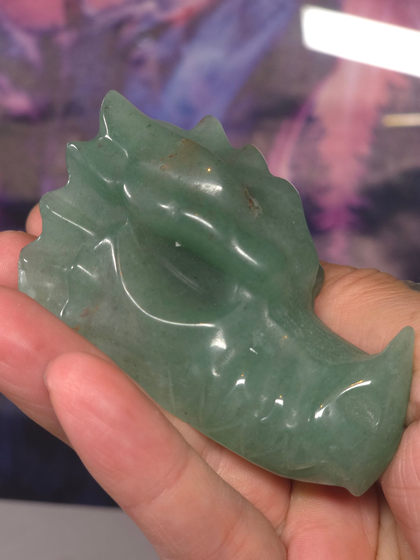 Green aventurine small drsgons head
