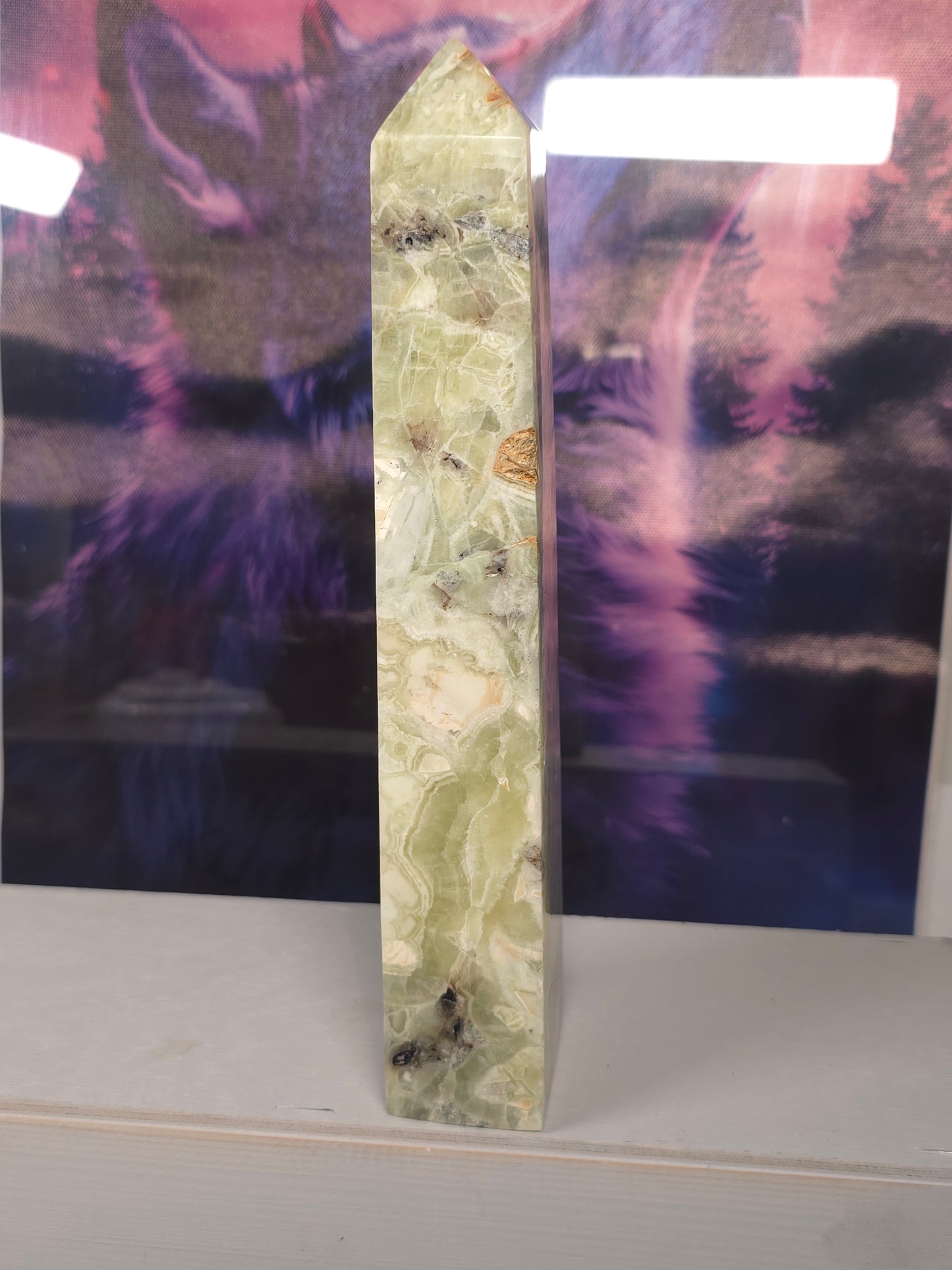 Green maligano jasper 21cm tower no 13
