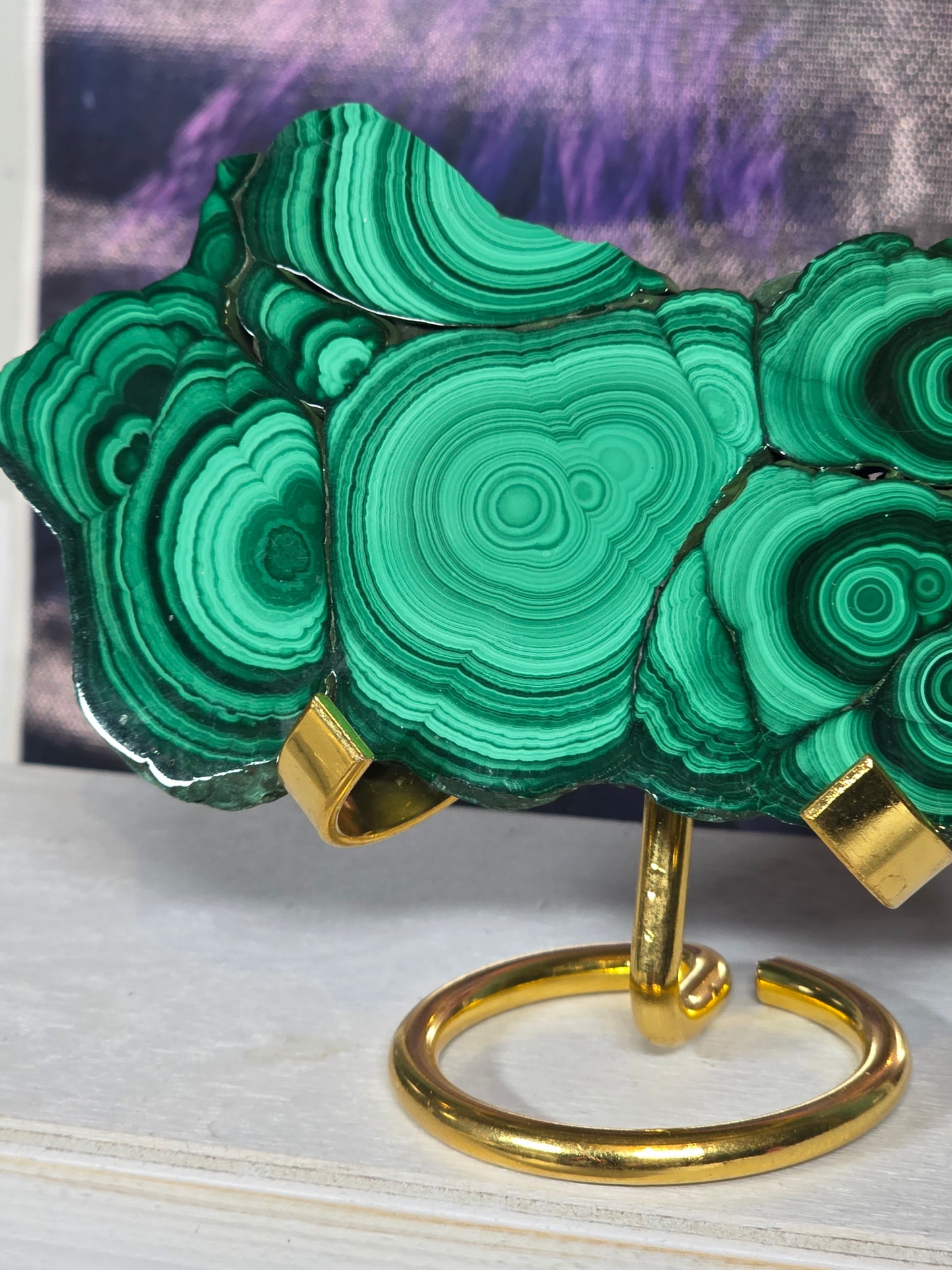 Polished malachite slab 7