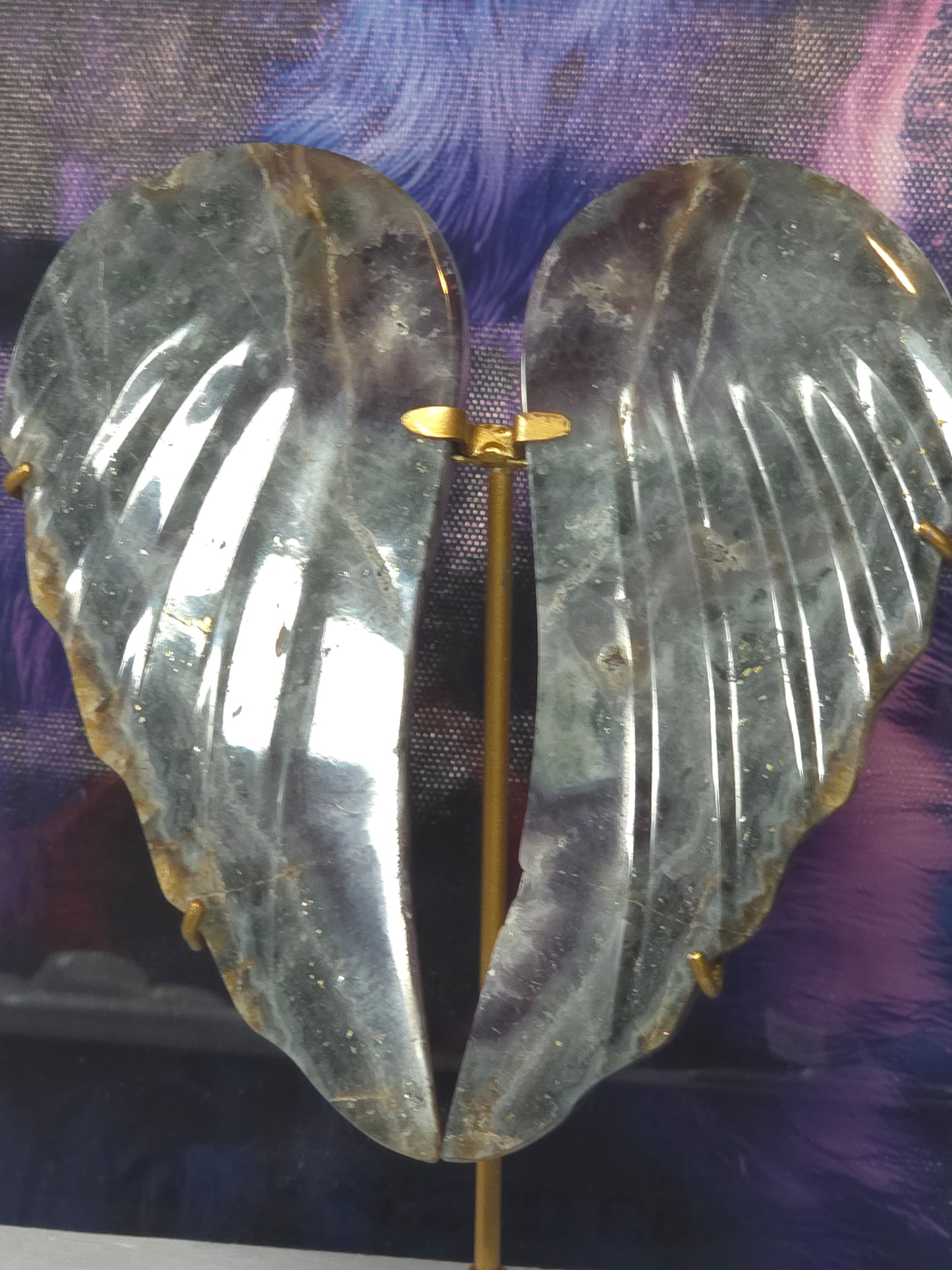 Purple and blue chalcodony angel wings Indonesia