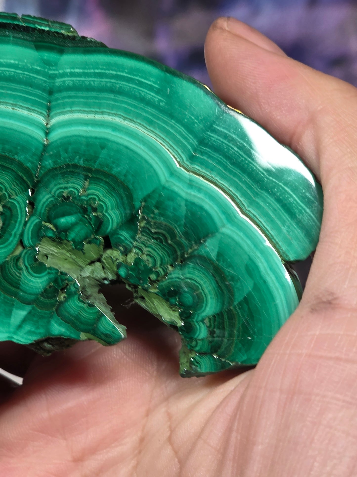 Polished malachite slab 6