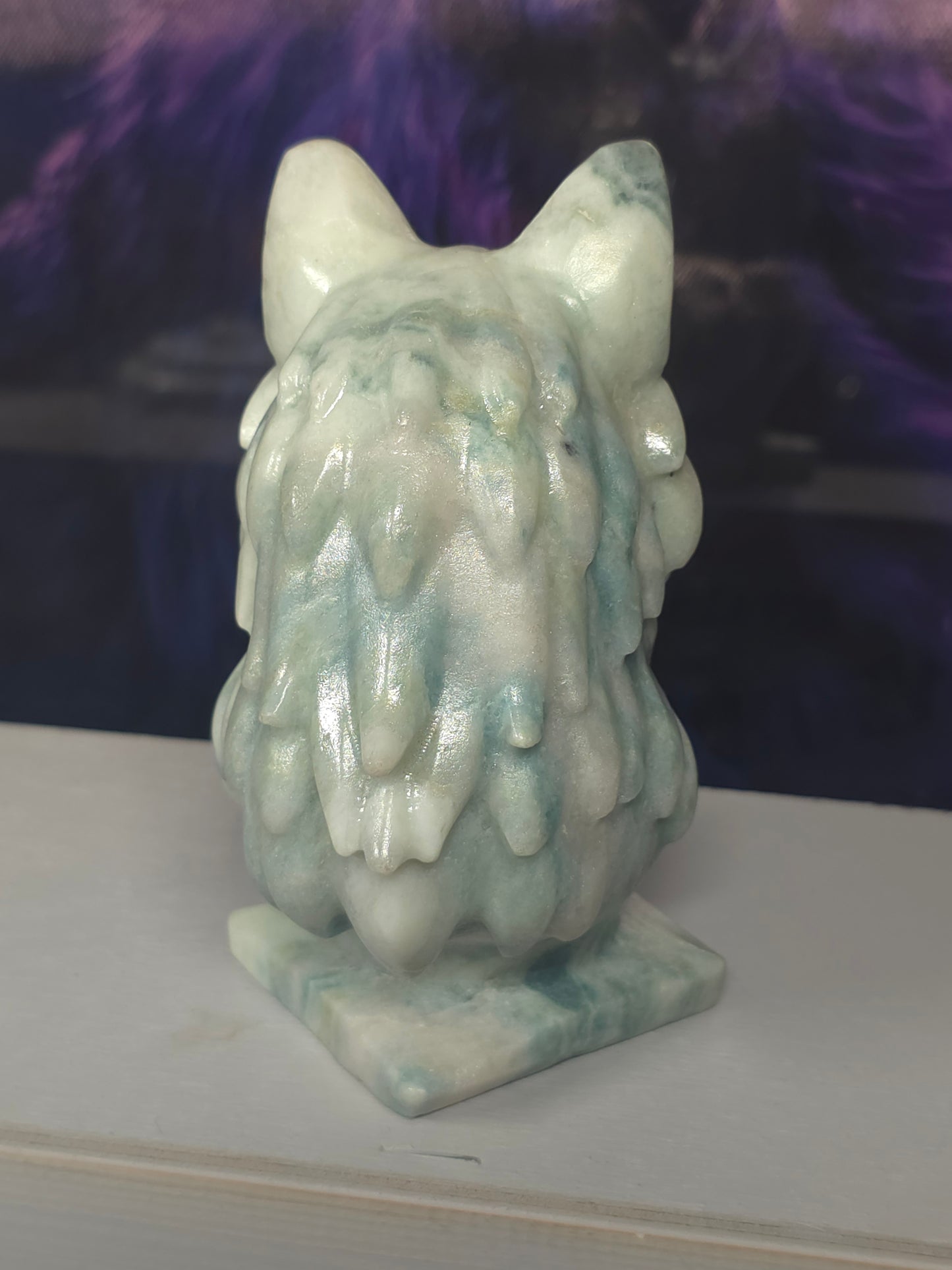 Carabean calcite large wolf bust 698gramsb