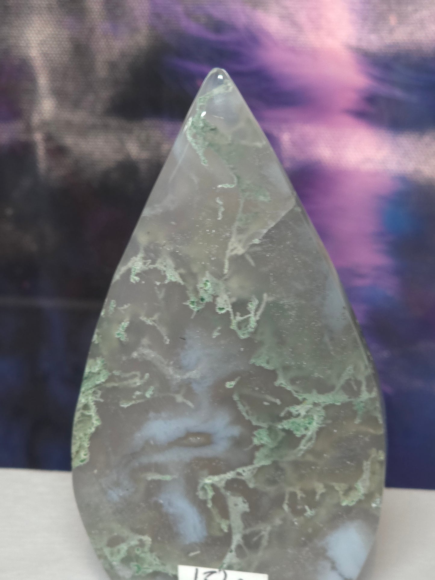Moss agate teardrop