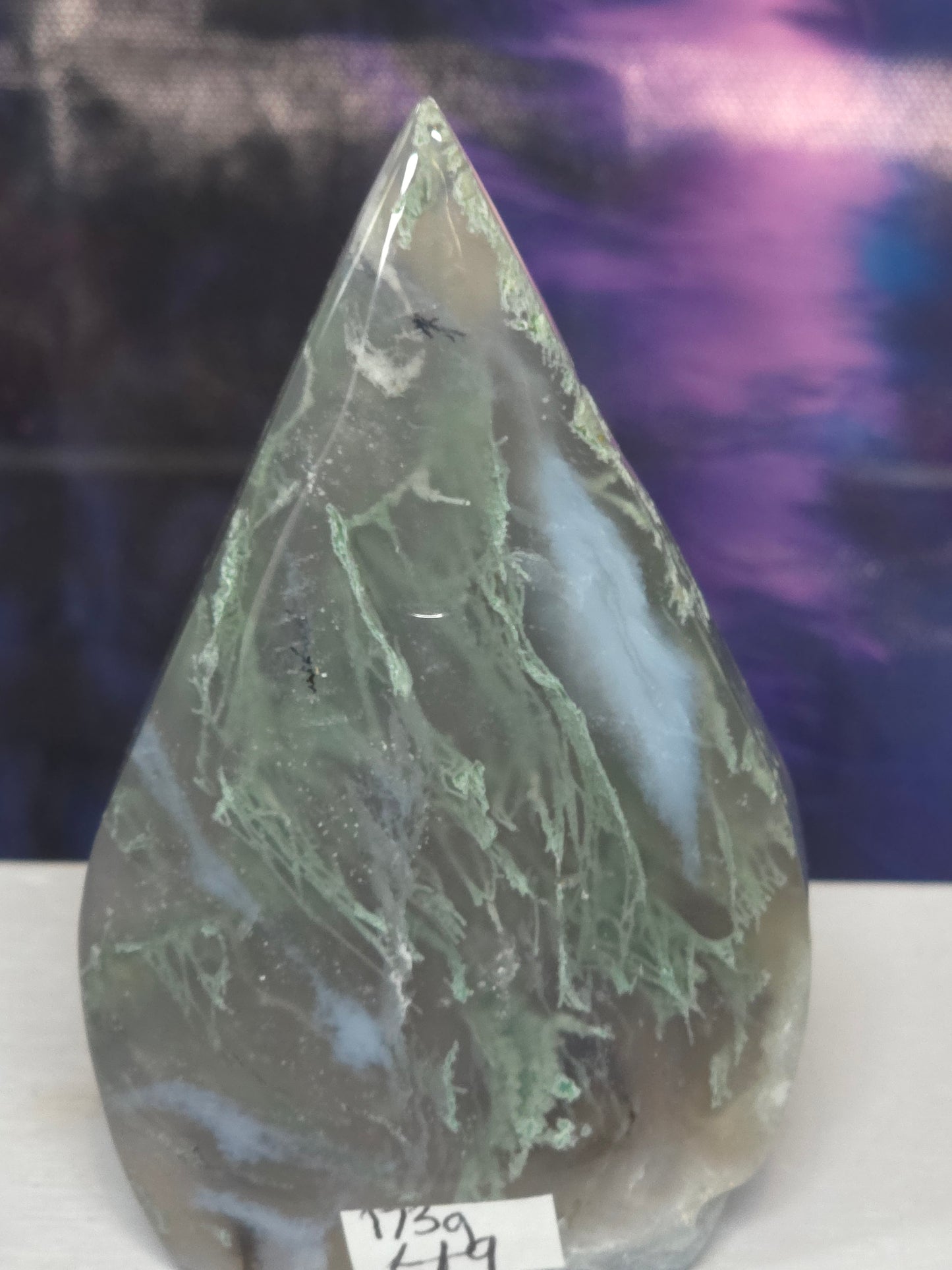 Moss agate teardrop 2