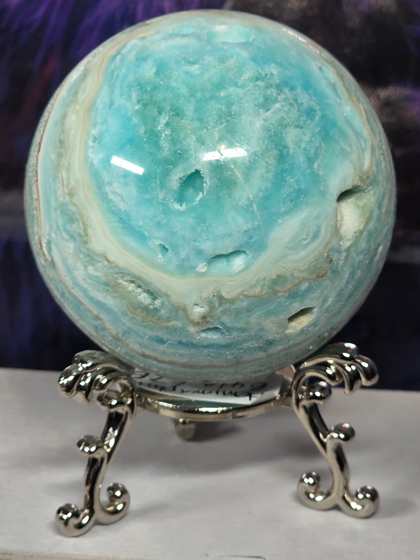 Hemimorphite large sphere druzy 649grams