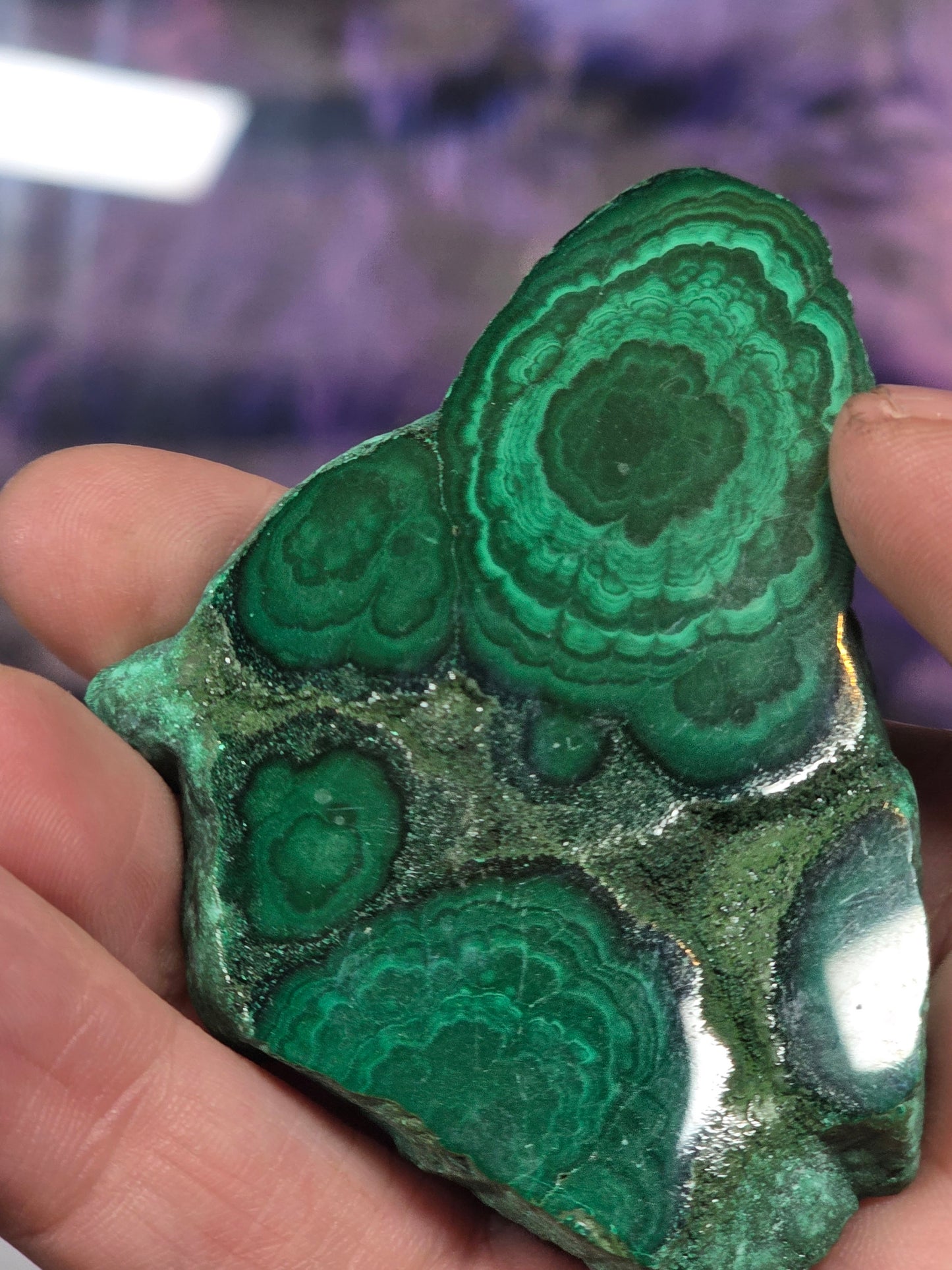 Polished malachite slab 4
