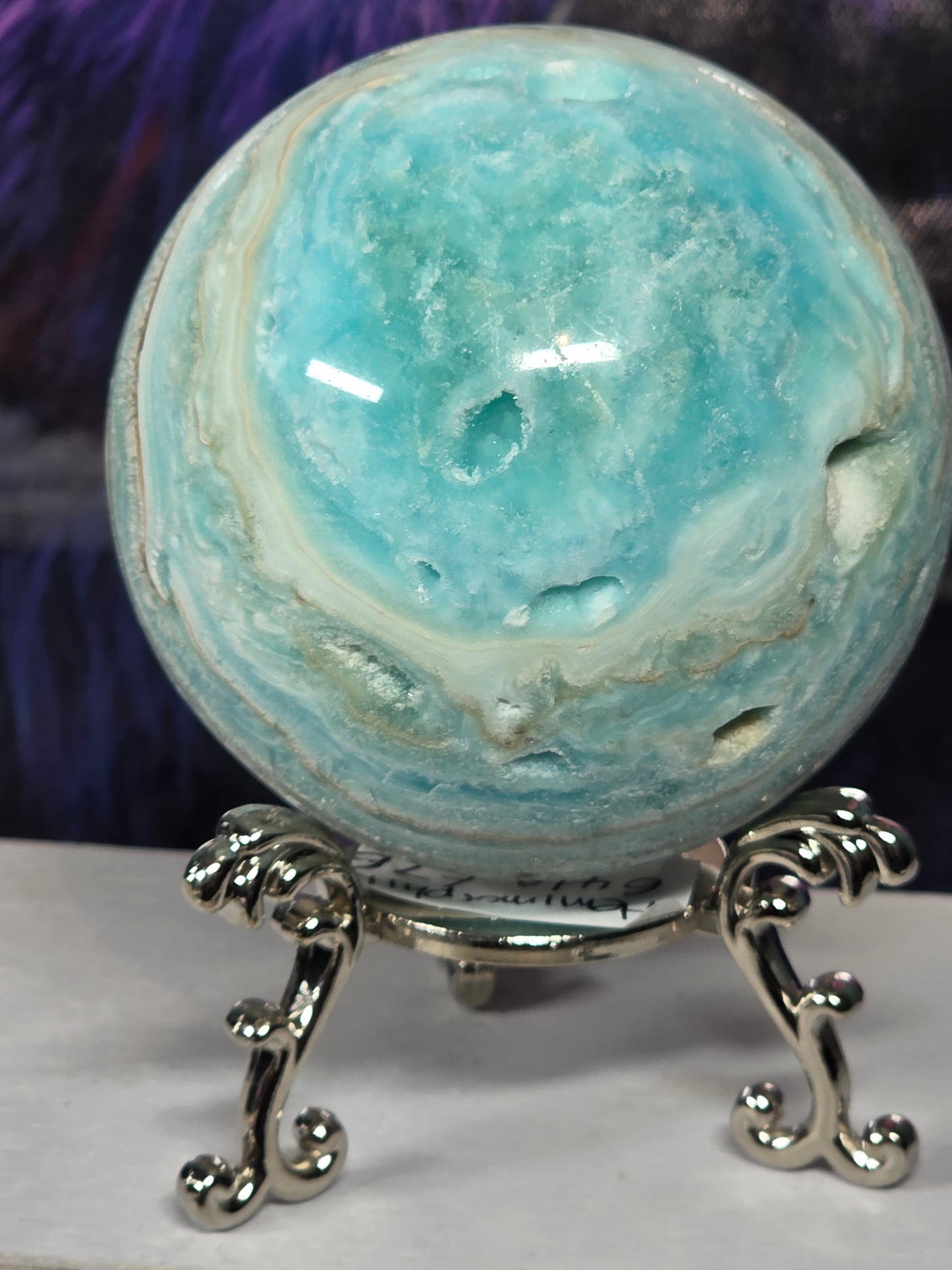Hemimorphite large sphere druzy 649grams